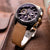 Khaki Alcantara Fabric Quick Release Watch Band, Beige Stitch.