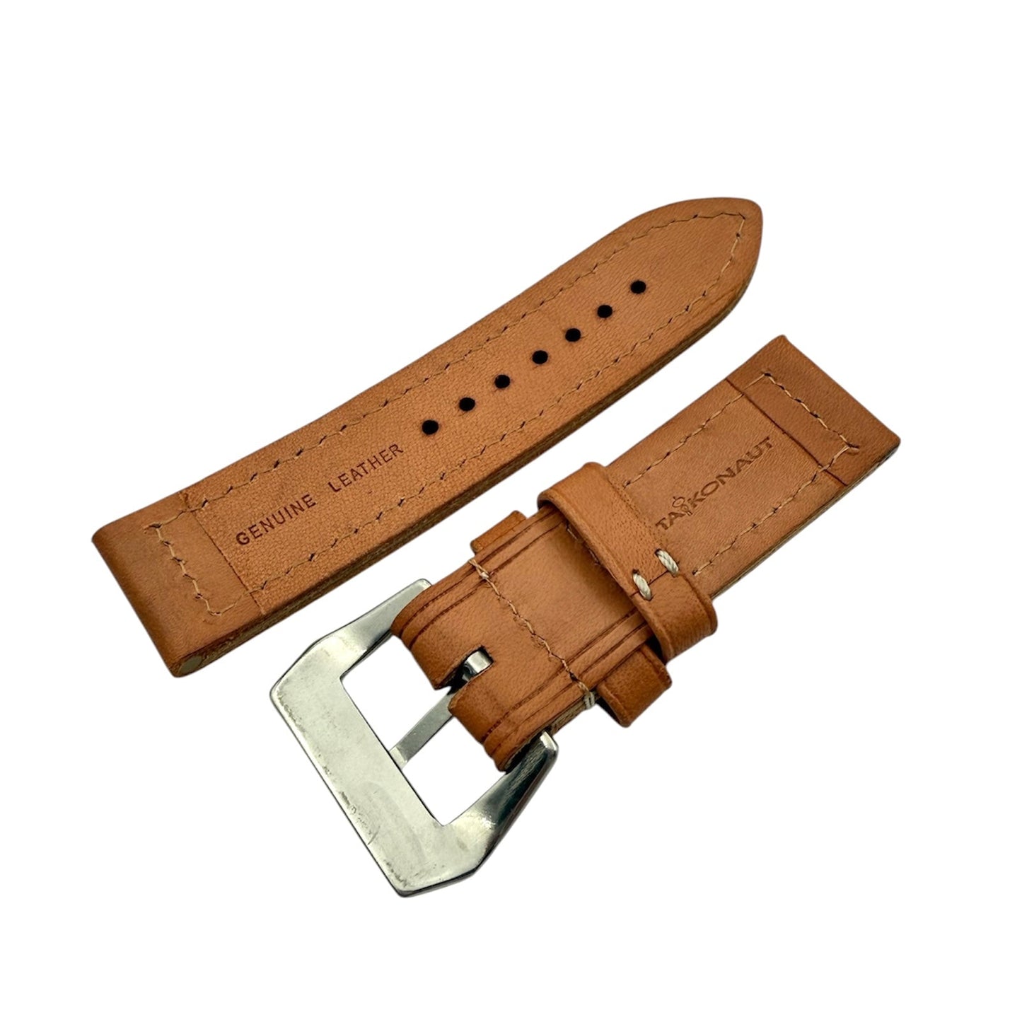 Taikonaut Brown PRE Calf Leather 24mm Watch Band, Design for Panerai