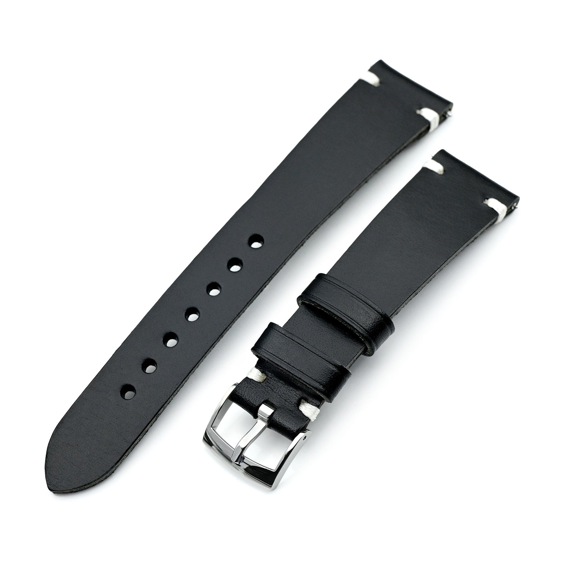 20mm Dark Grey Quick Release Buttero Italian Leather Watch Strap