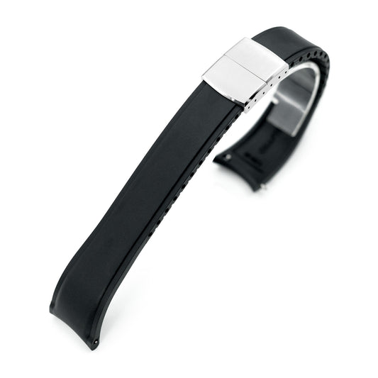Crafter Blue - CX03 Black Quick Release Flexi-Curved FKM Rubber Watch Strap