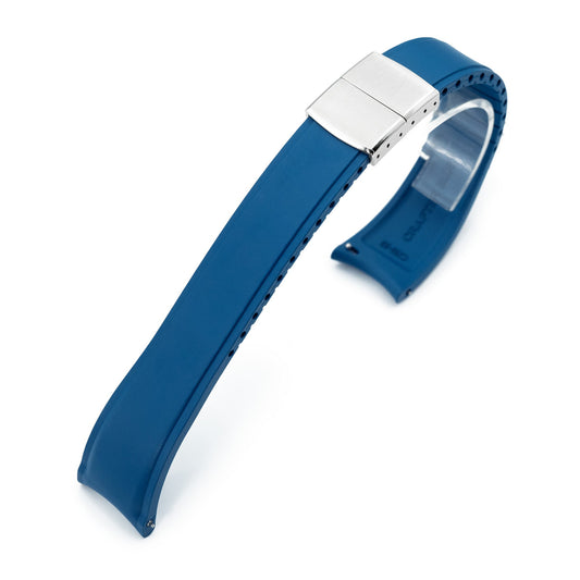 Crafter Blue - CX03 Royal Blue Quick Release Flexi-Curved FKM Rubber Watch Strap