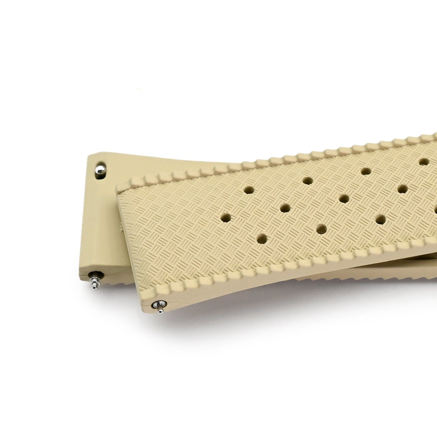 Quick Release Khaki Tropical-Style Pro FKM rubber watch strap, 20mm