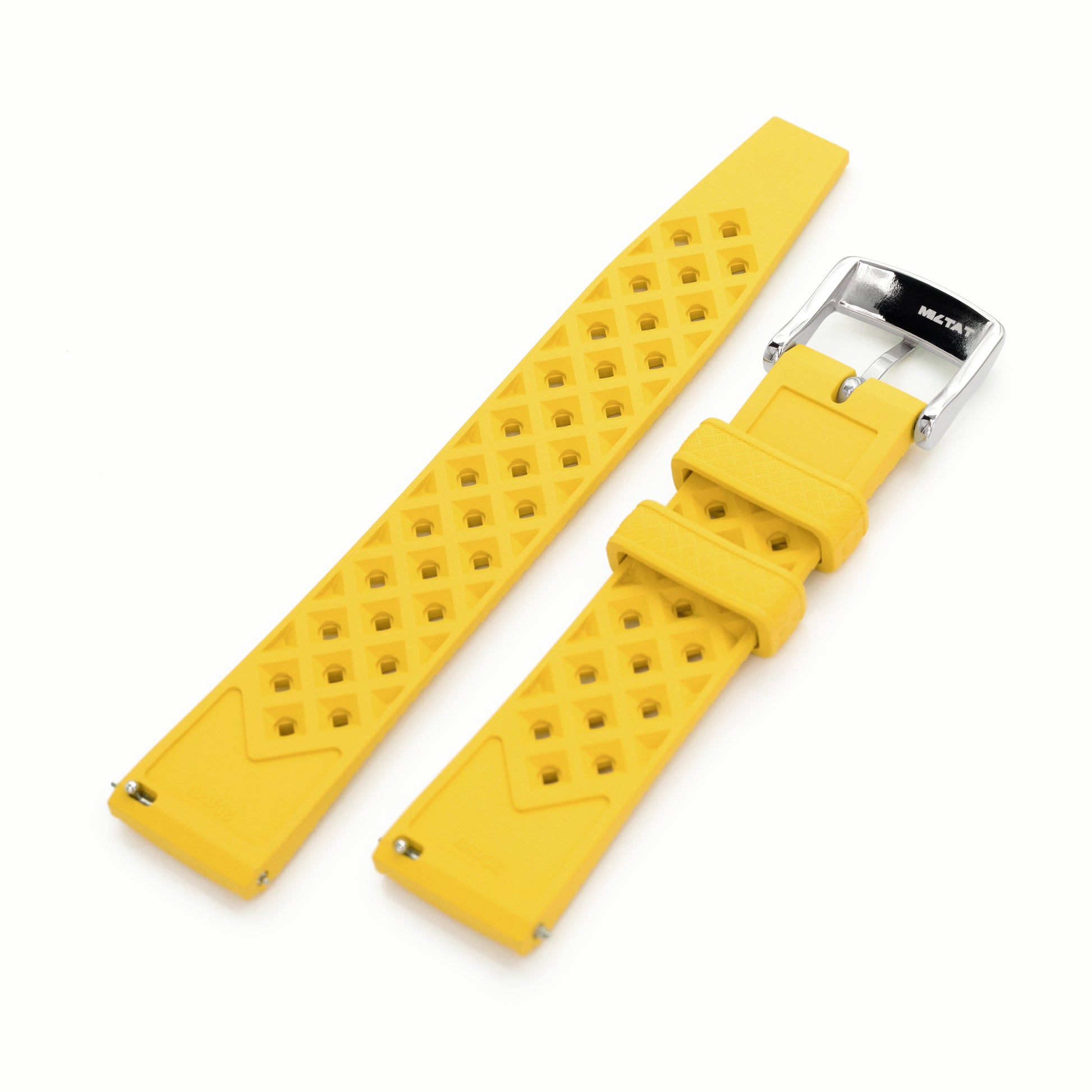 20mm Quick Release Tropical-Style FKM rubber watch strap, Yellow