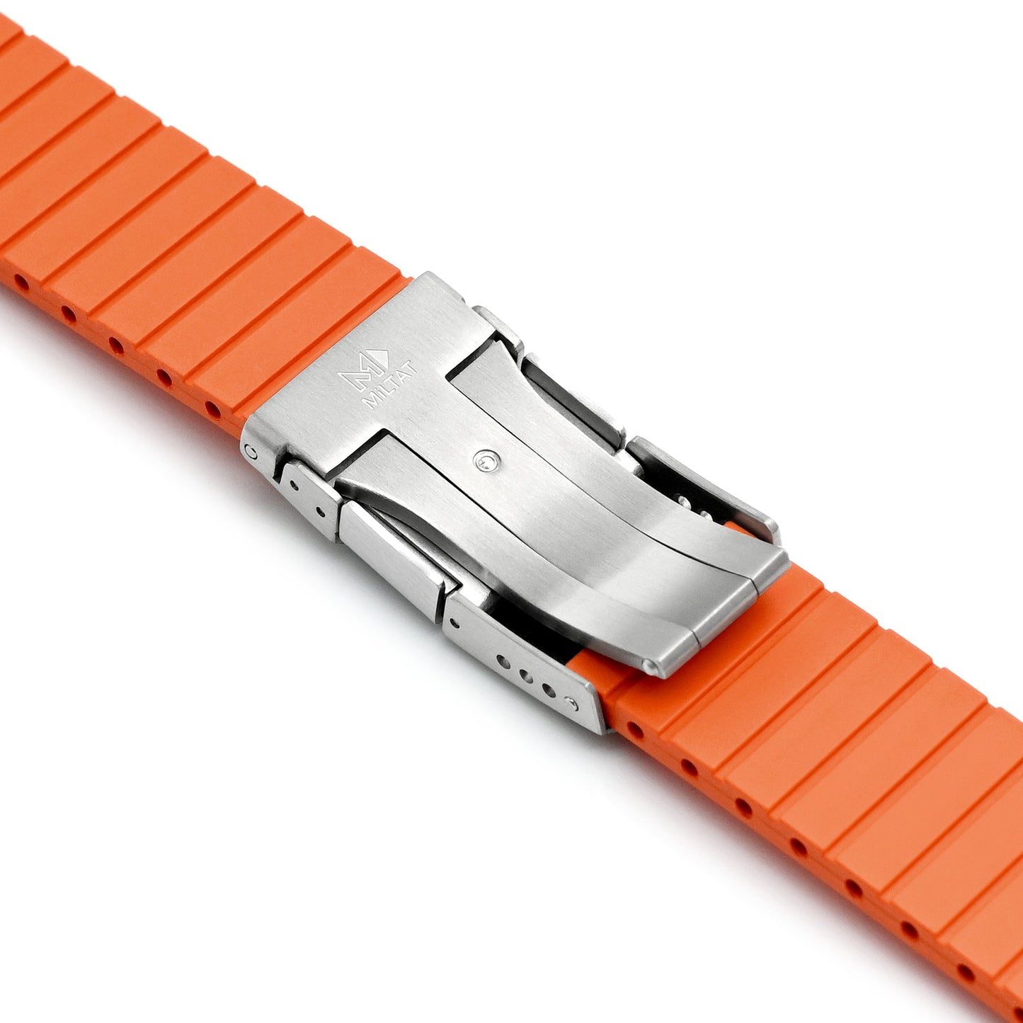 Quick Release FKM27 Orange Titanium Slinea Clasp FKM Rubber watch strap, 20mm or 22mm
