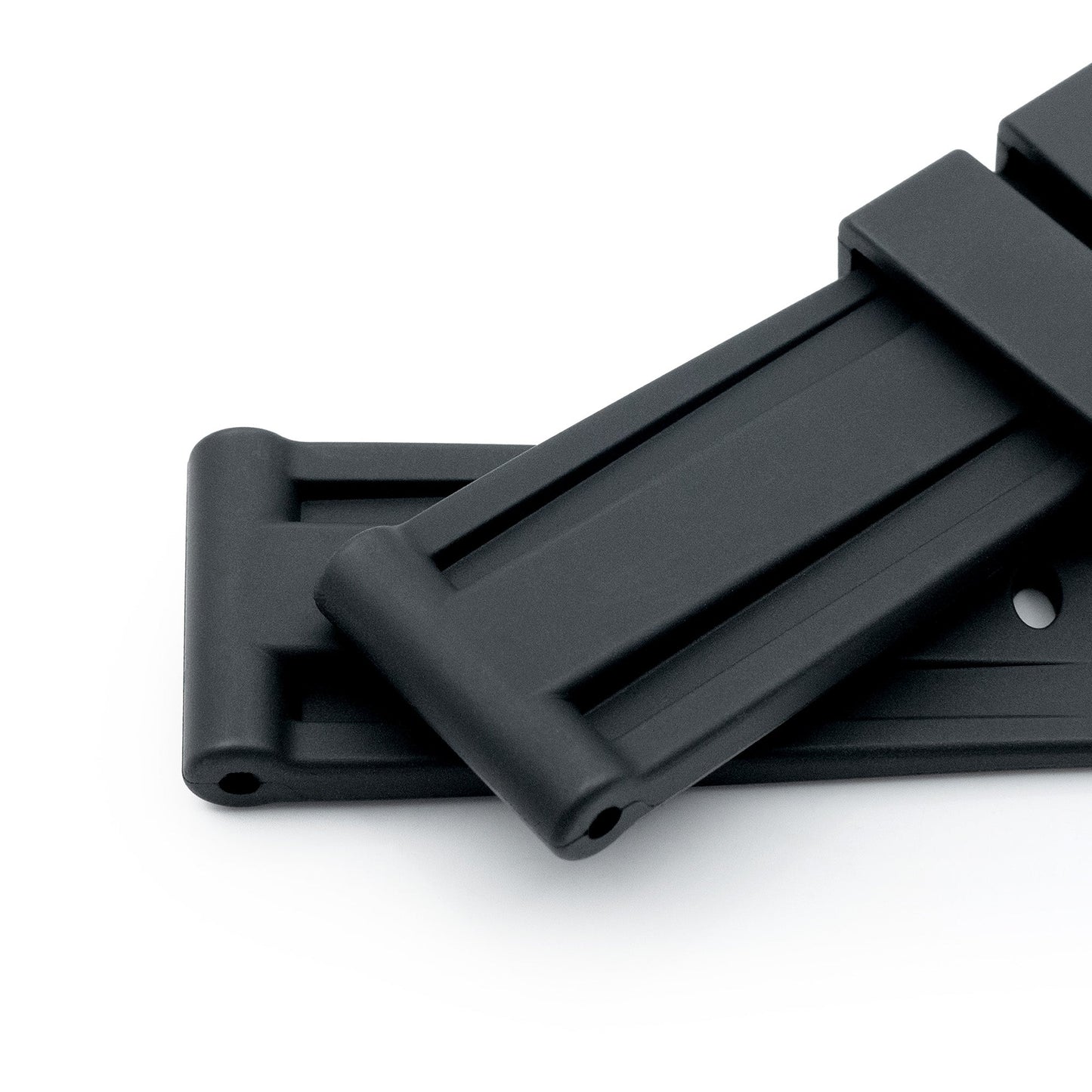 24mm FKM30 Black Rubber Watch Band