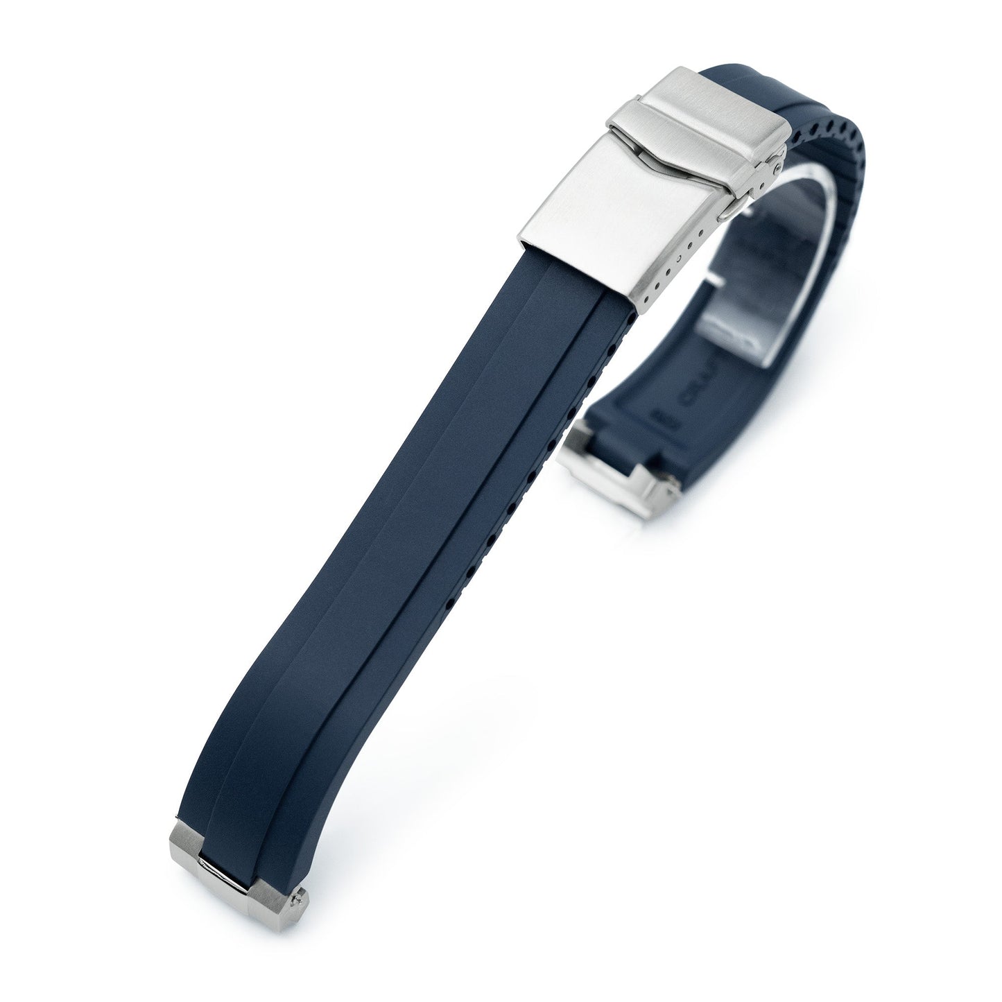 20mm Crafter Blue - MX03-143 Blue FKM Rubber Strap With End Links For Seiko 63MAS Diver 40.50mm SPB143 SPB145