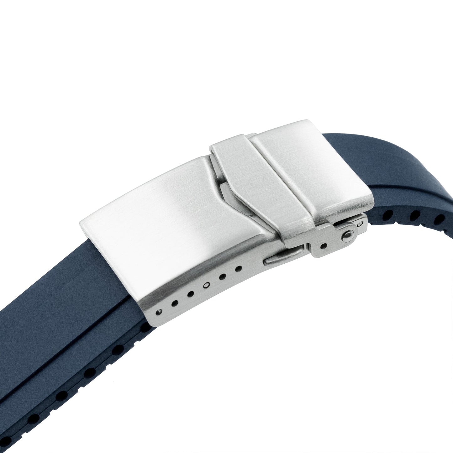 20mm Crafter Blue - MX03-143 Blue FKM Rubber Strap With End Links For Seiko 63MAS Diver 40.50mm SPB143 SPB145