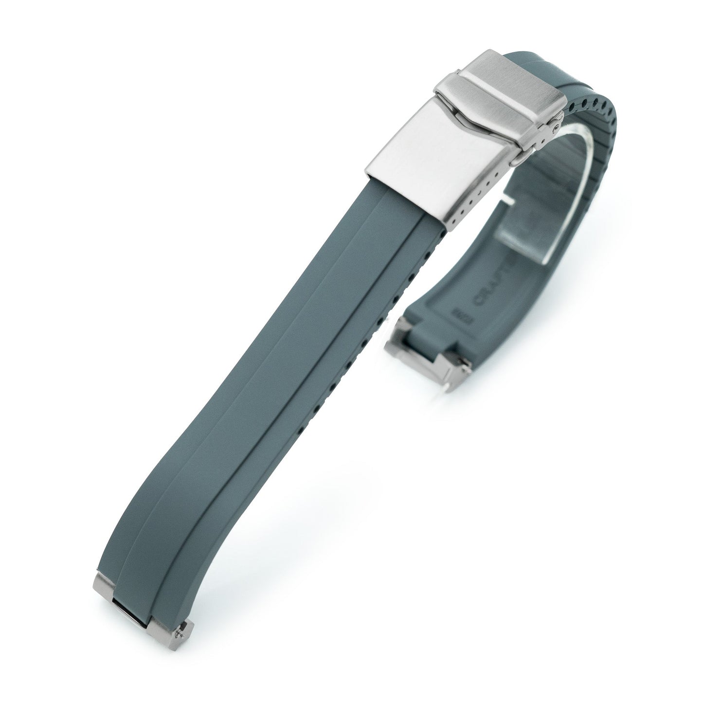 20mm Crafter Blue - MX03-143 Light-Grey FKM Rubber Strap With End Links For Seiko 63MAS Diver 40.50mm SPB143 SPB145