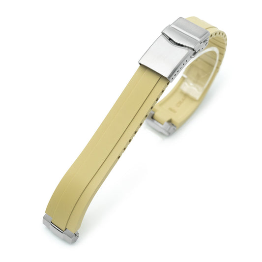 20mm Crafter Blue - MX03-143 Tan FKM Rubber Strap With End Links For Seiko 63MAS Diver 40.50mm SPB143 SPB145