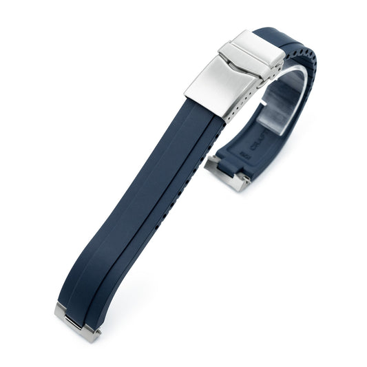 20mm Crafter Blue - MX03-813 Blue FKM Rubber Strap With End Links For Seiko Speedtimer SSC813