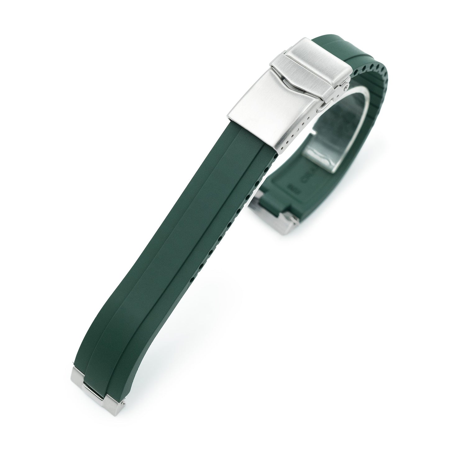 20mm Crafter Blue - MX03-813 Green FKM Rubber Strap With End Links For Seiko Speedtimer SSC813