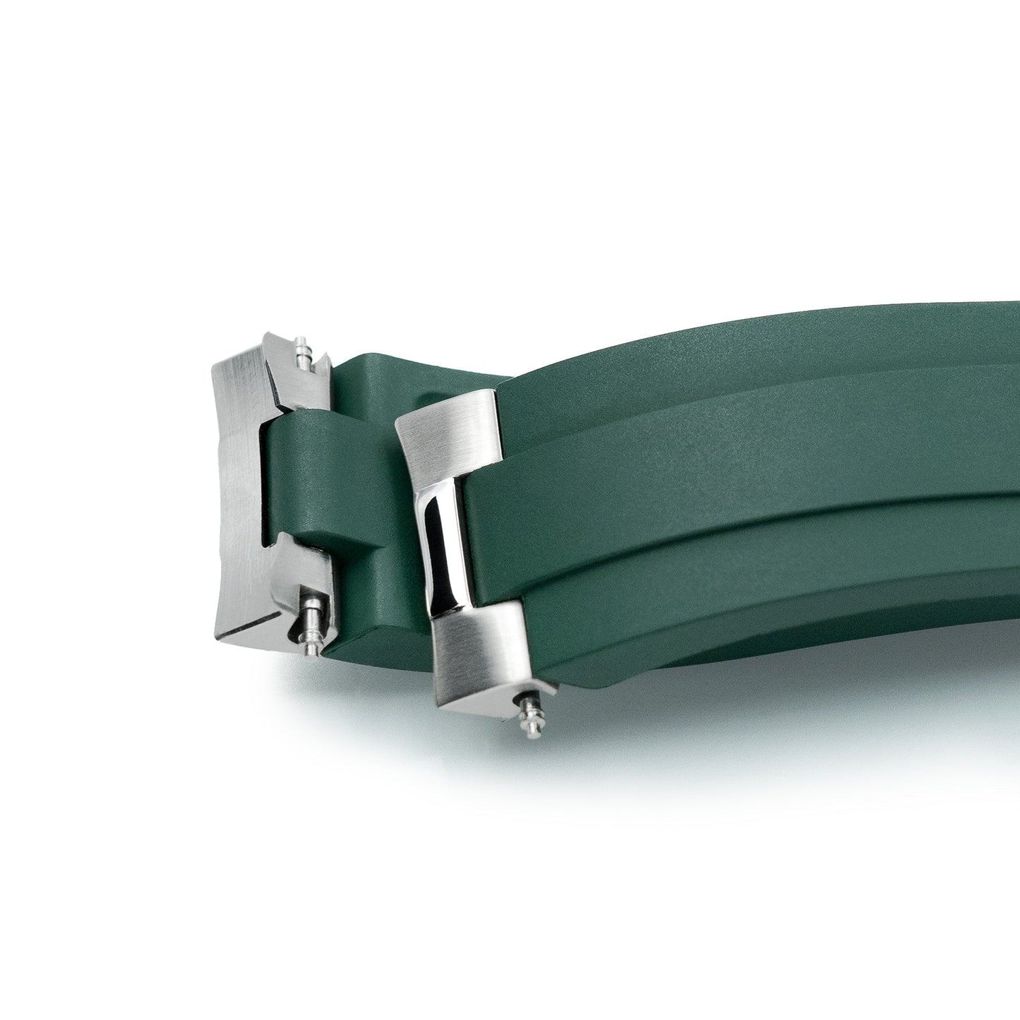 20mm Crafter Blue - MX03-813 Green FKM Rubber Strap With End Links For Seiko Speedtimer SSC813