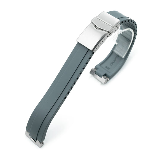 20mm Crafter Blue - MX03-813 Light-Grey FKM Rubber Strap With End Links For Seiko Speedtimer SSC813