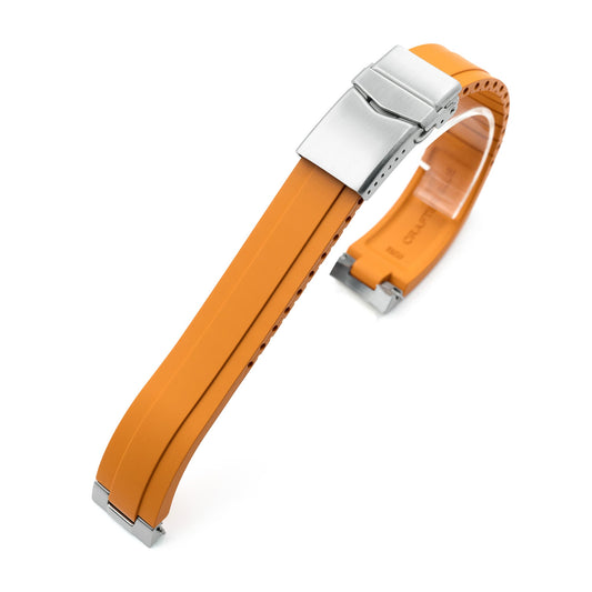 20mm Crafter Blue - MX03-813 Orange FKM Rubber Strap With End Links For Seiko Speedtimer SSC813