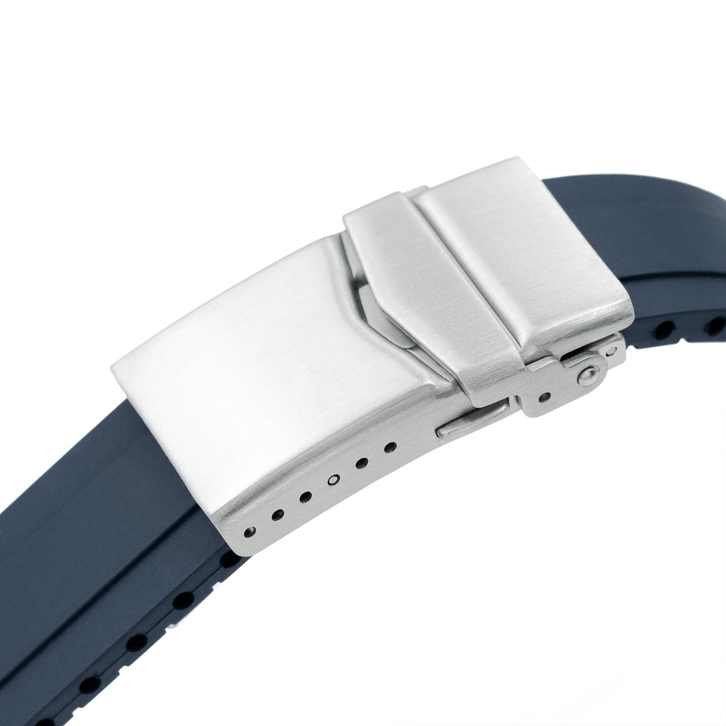 21mm Crafter Blue - MX03-911 Blue FKM Rubber Strap with Curved End Links For Seiko Speedtimer SSC911