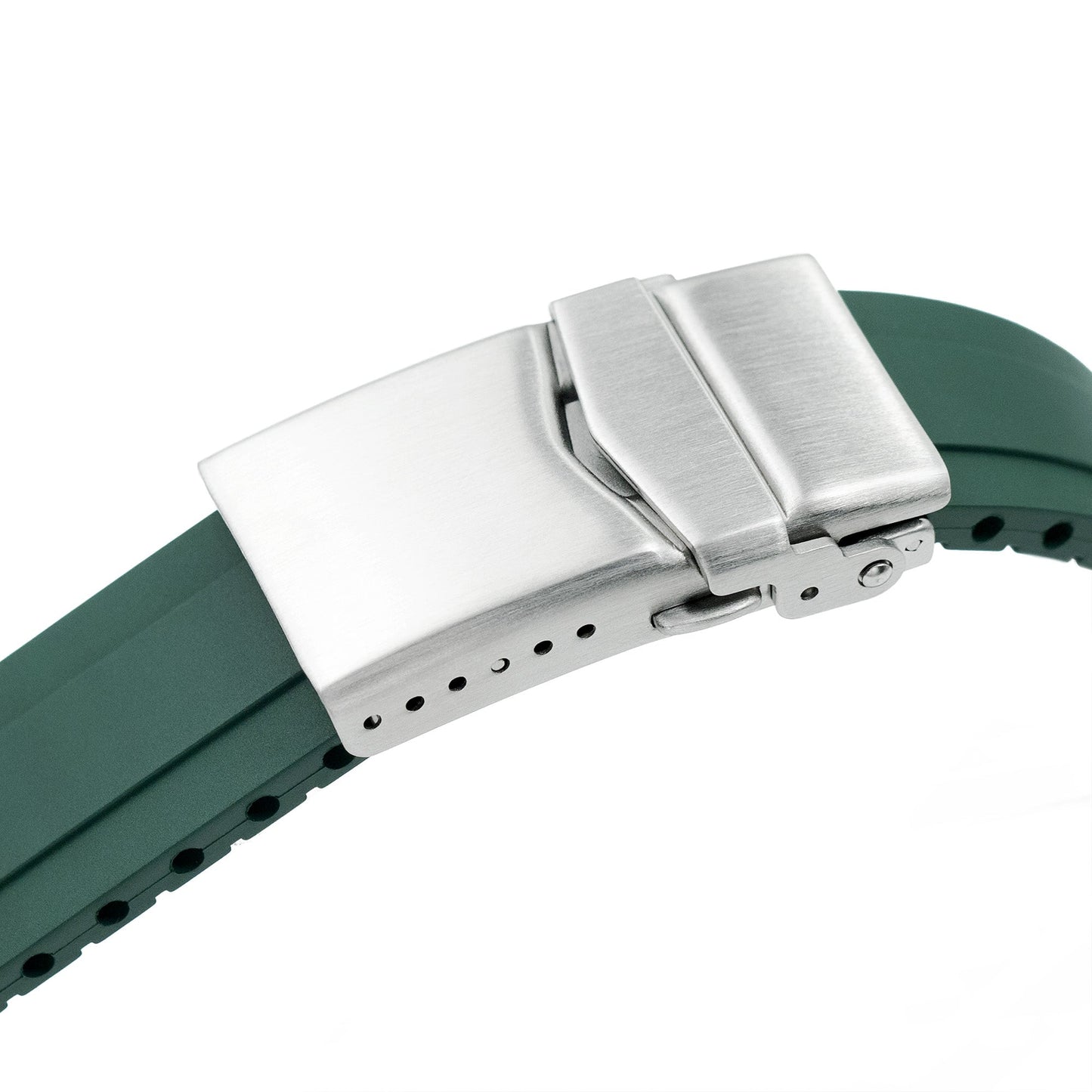 21mm Crafter Blue - MX03-911 Green FKM Rubber Strap with Curved End Links For Seiko Speedtimer SSC911