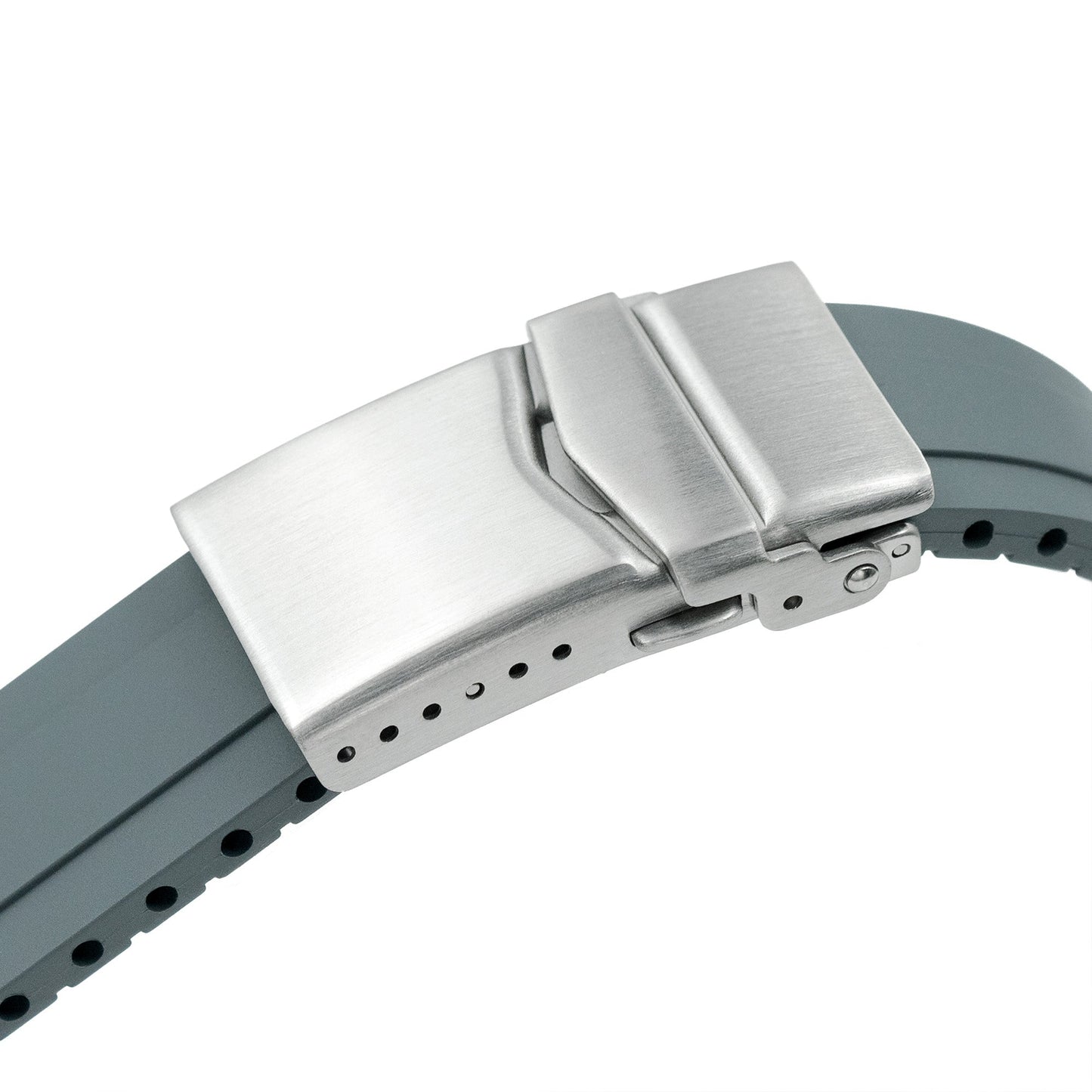 21mm Crafter Blue - MX03-911 Light-Grey FKM Rubber Strap with Curved End Links For Seiko Speedtimer SSC911