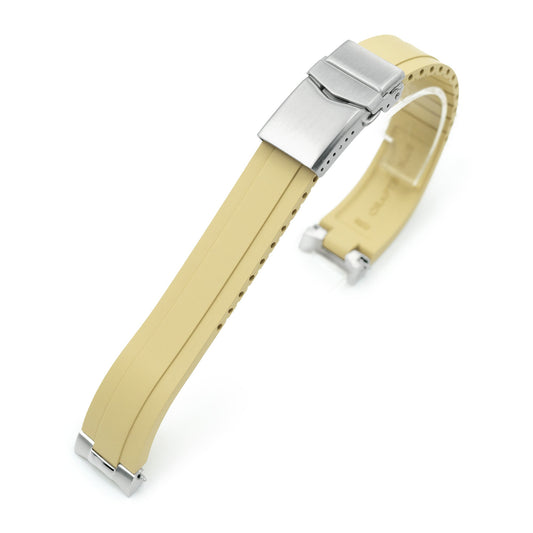 21mm Crafter Blue - MX03-911 Tan FKM Rubber Strap with Curved End Links For Seiko Speedtimer SSC911