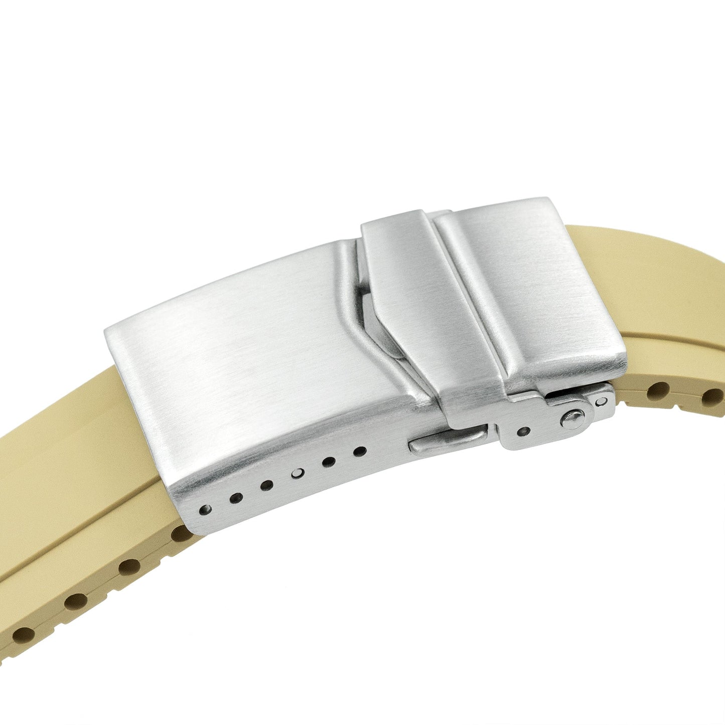 21mm Crafter Blue - MX03-911 Tan FKM Rubber Strap with Curved End Links For Seiko Speedtimer SSC911