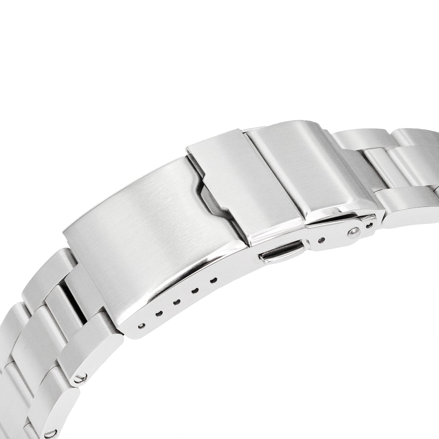 20mm Super Boyer Watch Band for Seiko SPB185, 316L Stainless Steel Brushed Baton Diver Clasp