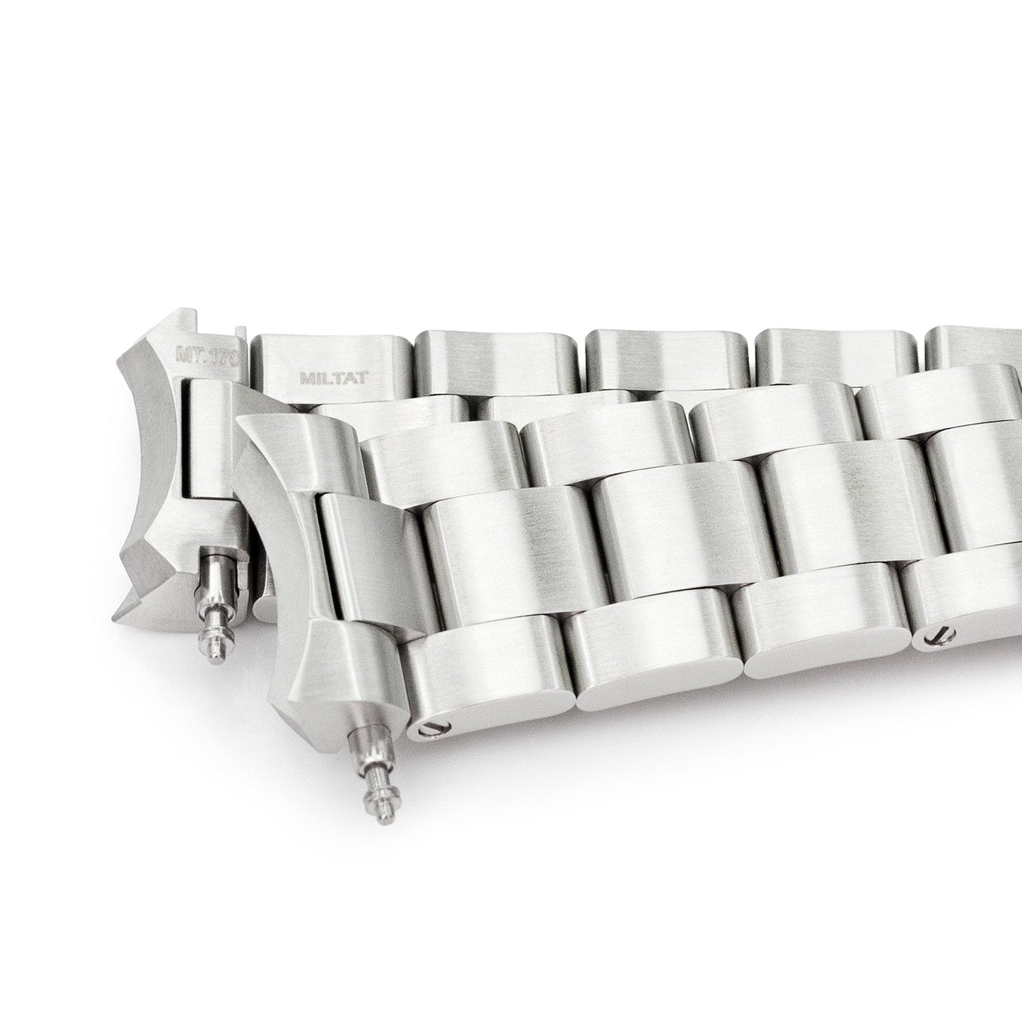 20mm Super Boyer Watch Band for Seiko SPB185, 316L Stainless Steel Brushed Baton Diver Clasp