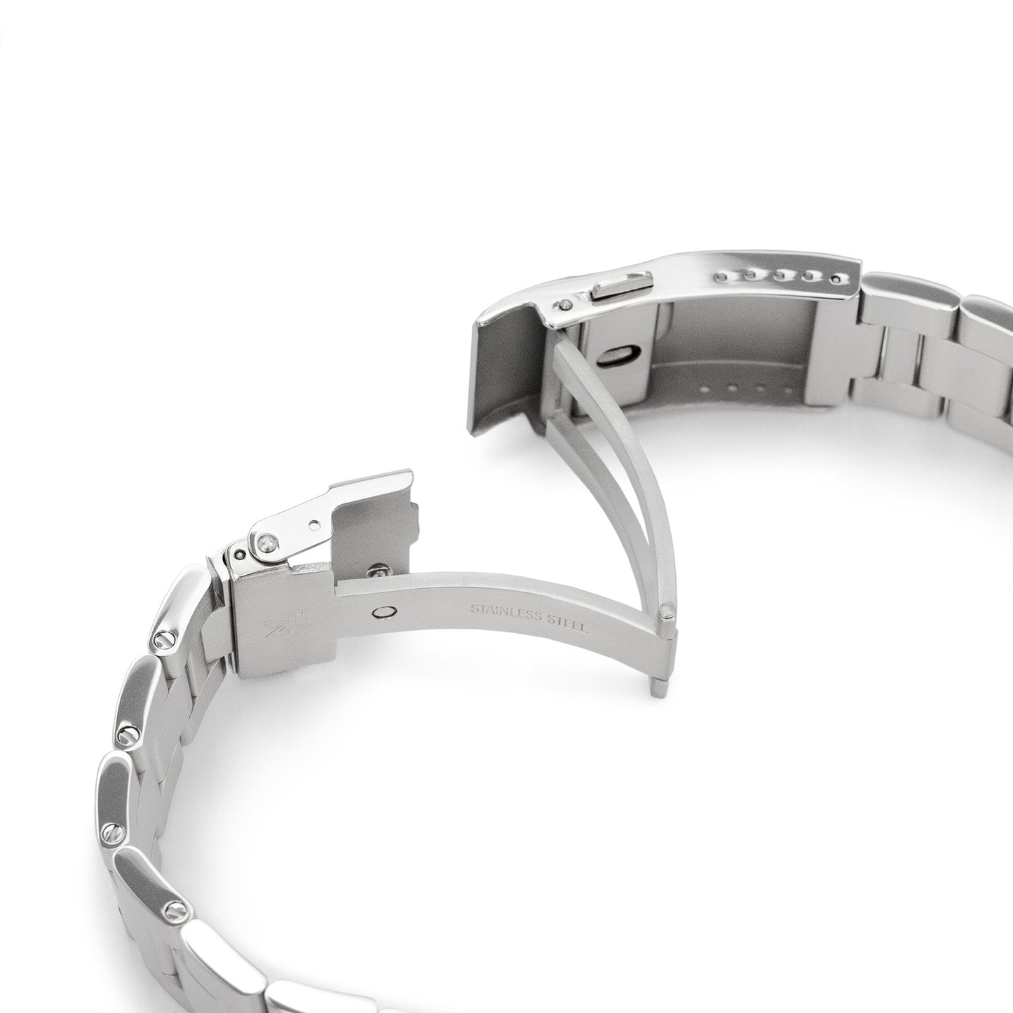20mm Super Boyer Watch Band for Seiko SPB185, 316L Stainless Steel Brushed Baton Diver Clasp