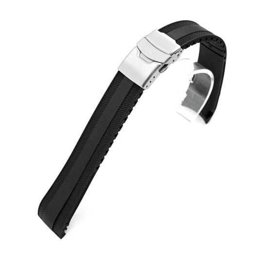 21mm StrapXPro - Black SMX02A Rubber Strap compatible with Seiko Speedtimer SSC911 Series