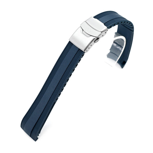 21mm StrapXPro - Navy Blue SMX02A Rubber Strap compatible with Seiko Speedtimer SSC911 Series