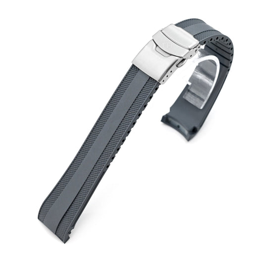 21mm StrapXPro - Grey SMX02A Rubber Strap compatible with Seiko Speedtimer SSC911 Series