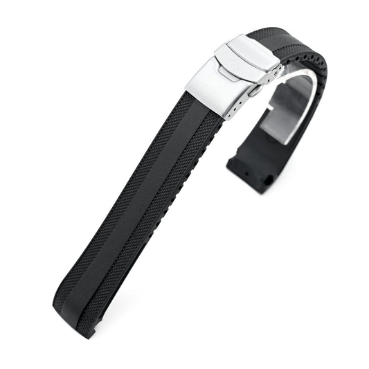 StrapXPro - Black SMX03A Rubber Strap compatible with Seiko Speedtimer SSC813 Series