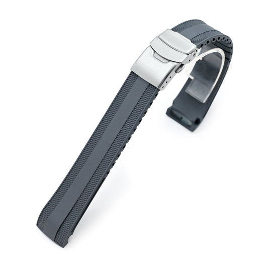StrapXPro - Grey SMX03A Rubber Strap compatible with Seiko Speedtimer SSC813 Series