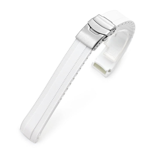 StrapXPro - White SMX03A Rubber Strap compatible with Seiko Speedtimer SSC813 Series