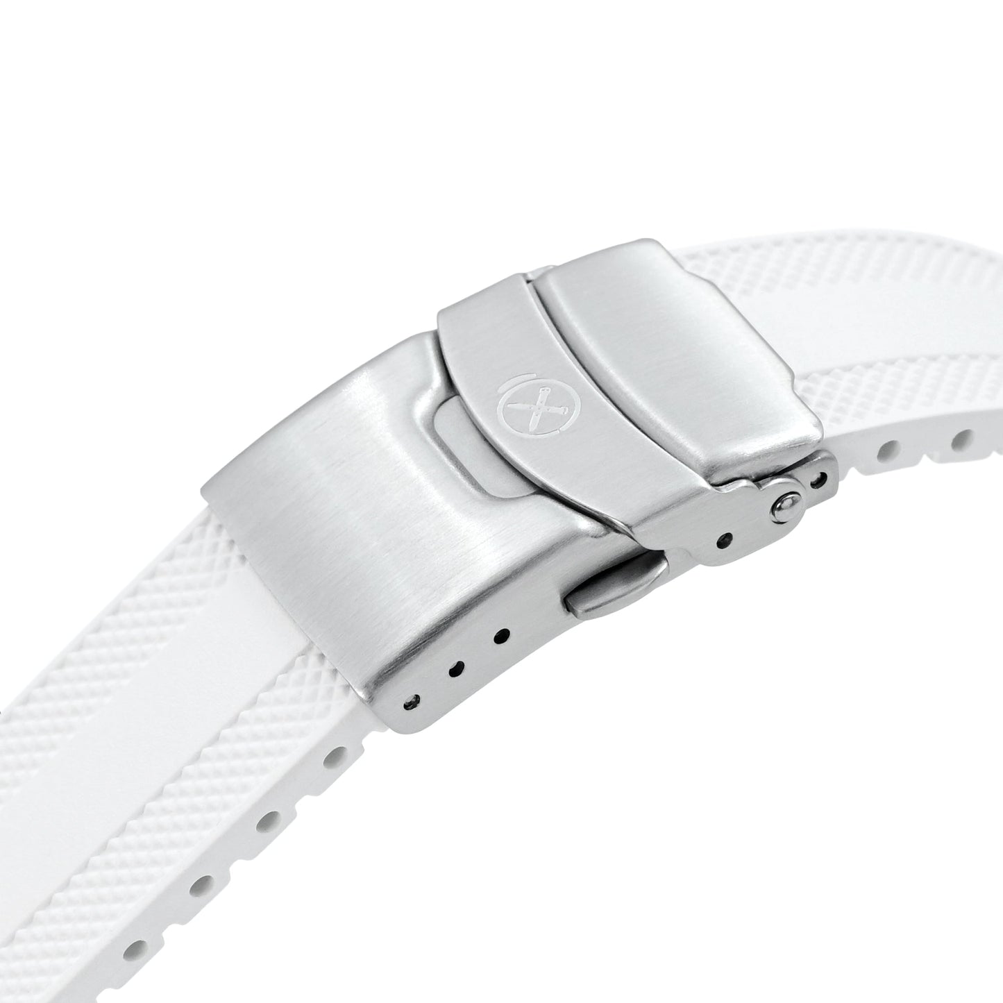 StrapXPro - White SMX03A Rubber Strap compatible with Seiko Speedtimer SSC813 Series