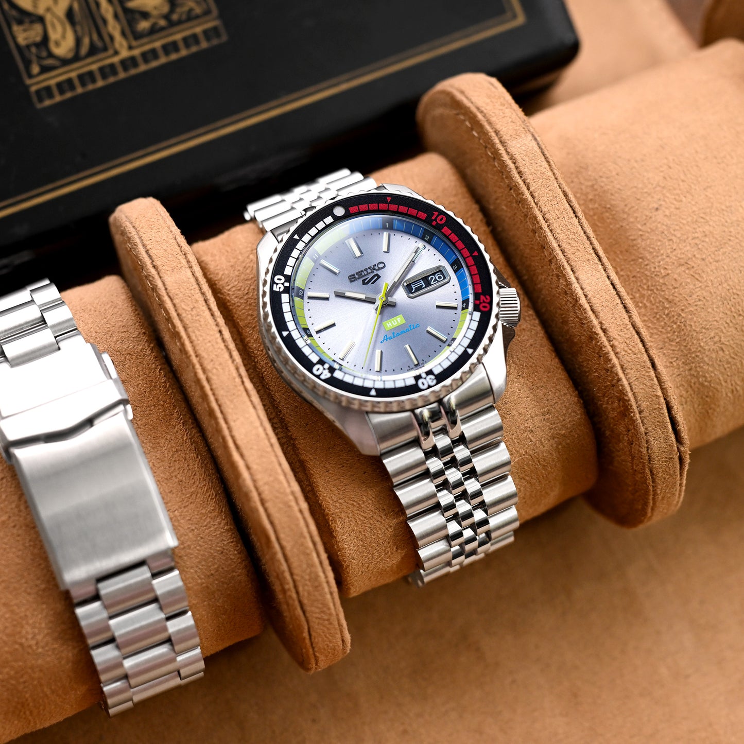 Super-J Louis JUB for Seiko 5 Sports 42.5mm V-Clasp, Brushed
