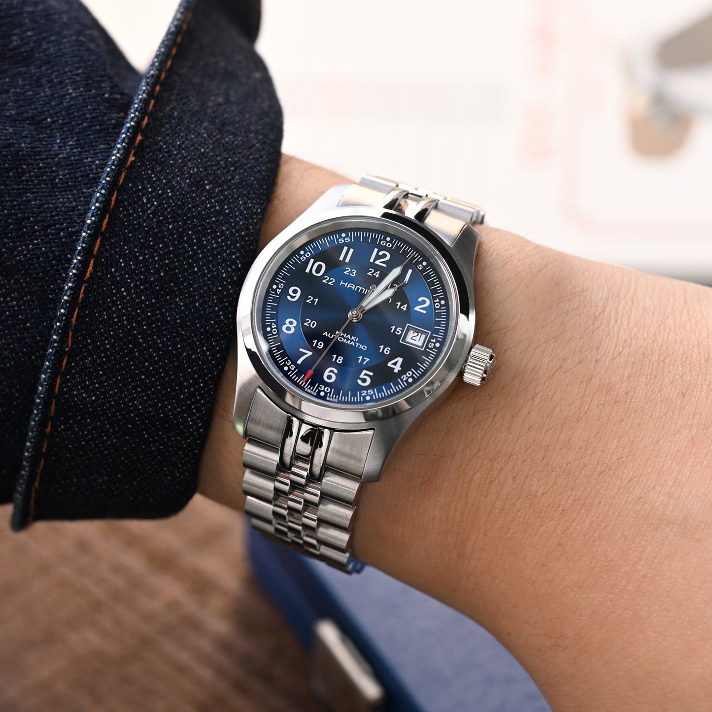 Super-JUB II for Seiko Alpinist SARB017, V-Clasp Brushed