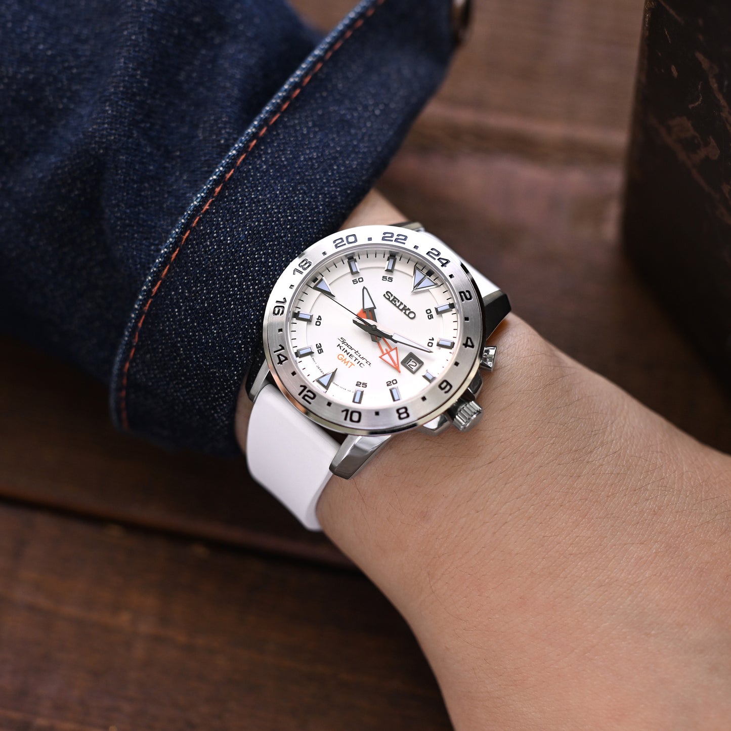 21mm FKM26 White FKM Rubber Watch Strap