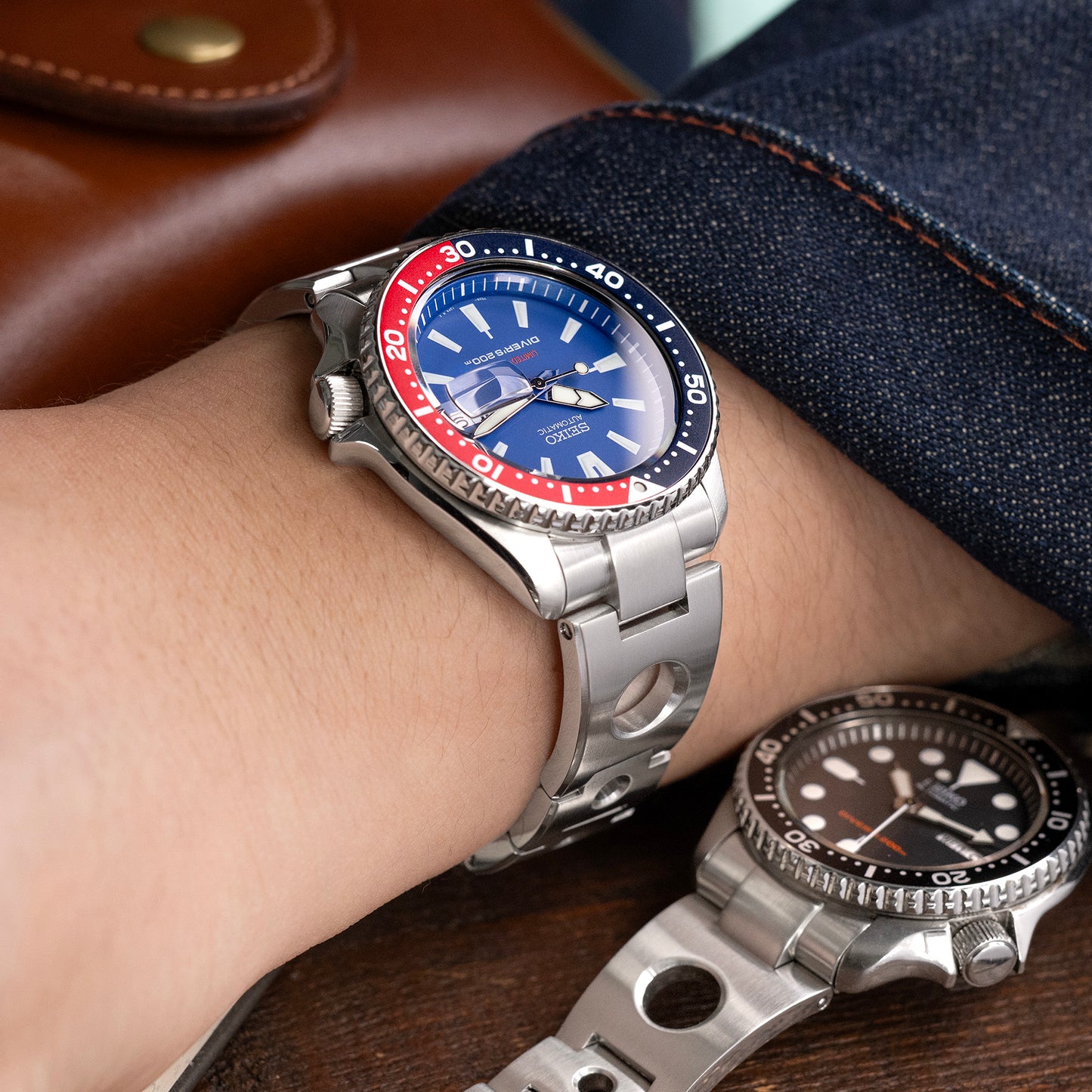 22mm Rollball for Seiko SKX007 V-Clasp Brushed