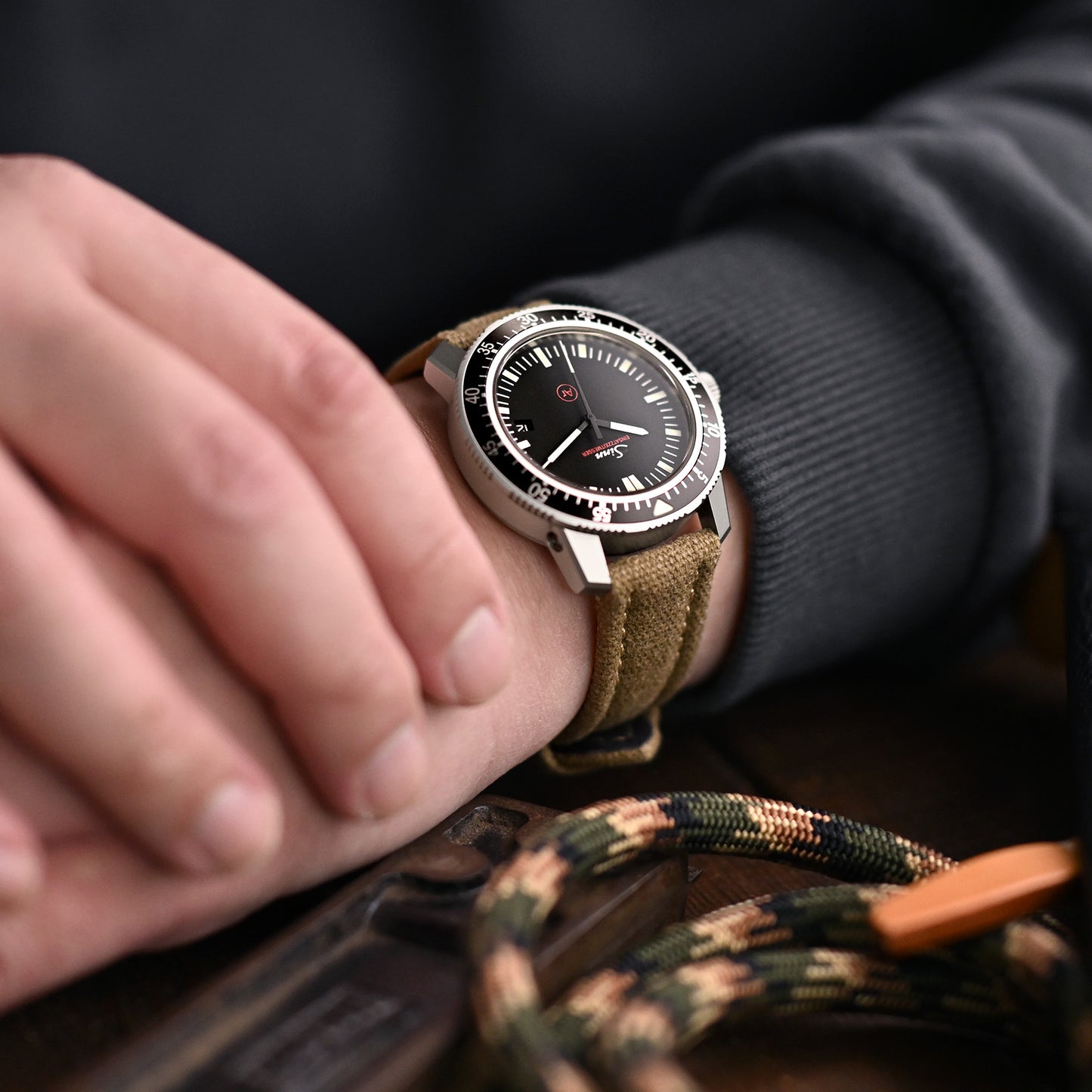 Khaki Aviator Canvas Quick Release Watch Band