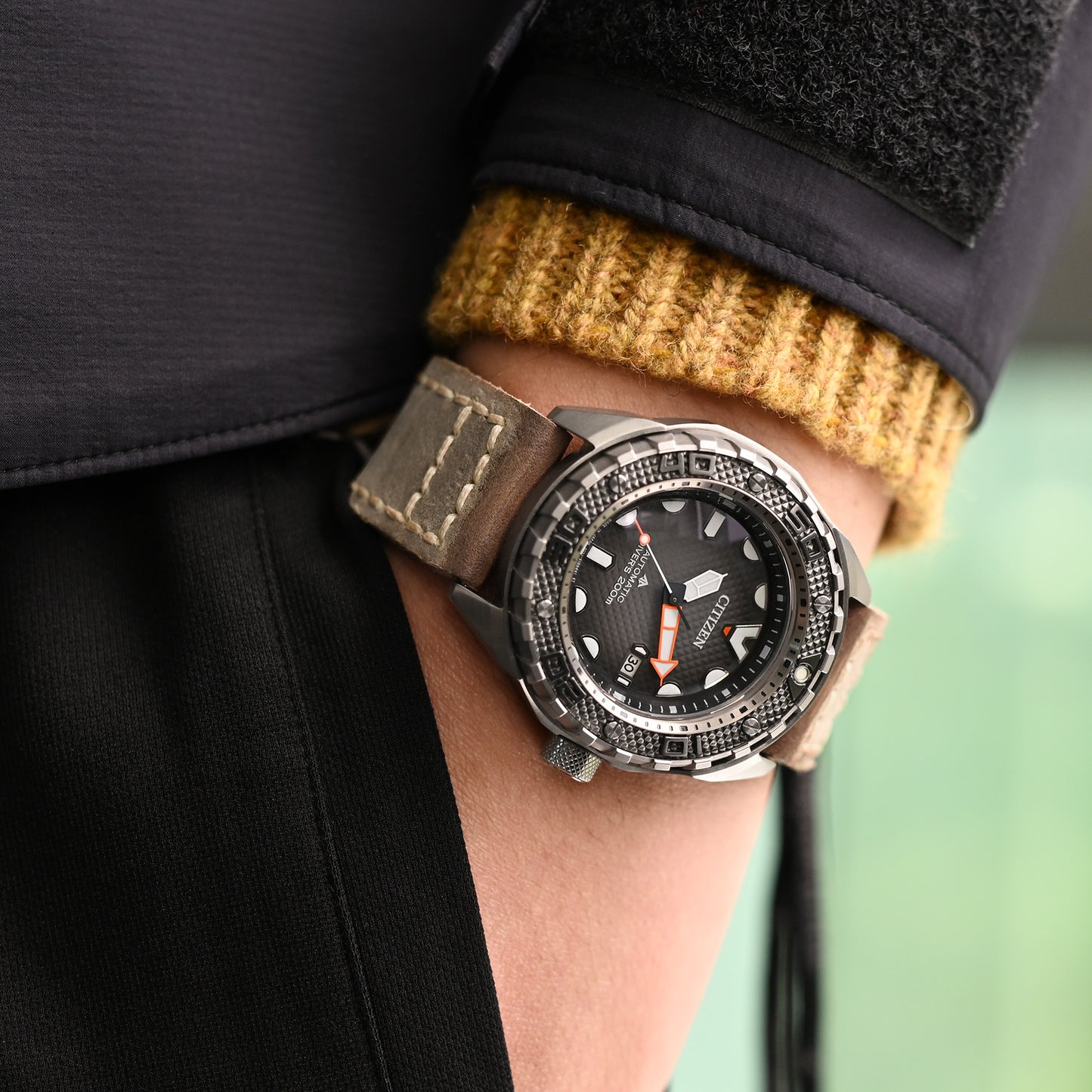 24mm MiLTAT Handmade Grey Calf, Hand Painted