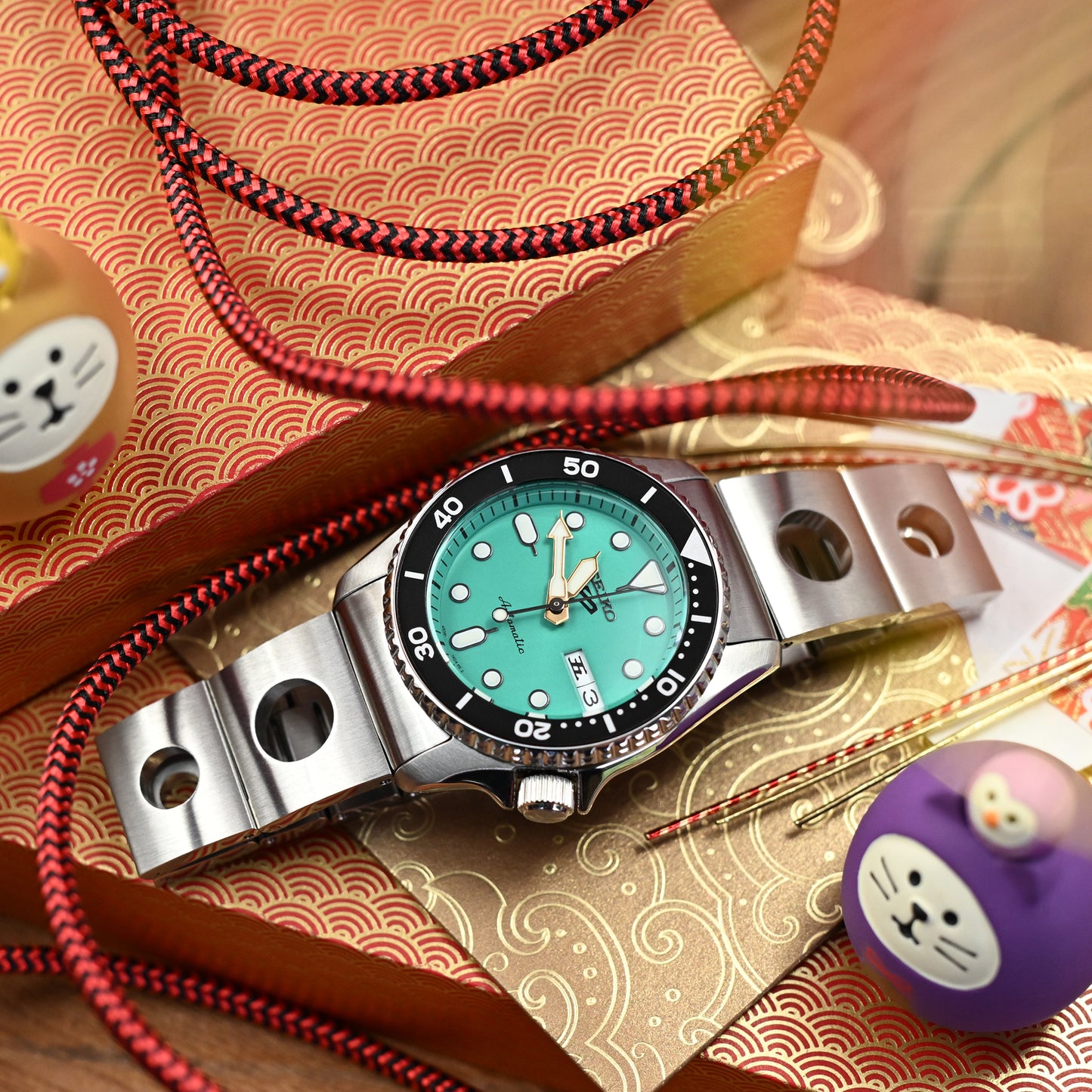 Rollball II for Seiko 5 Sports 40mm Baton Clasp, Brushed