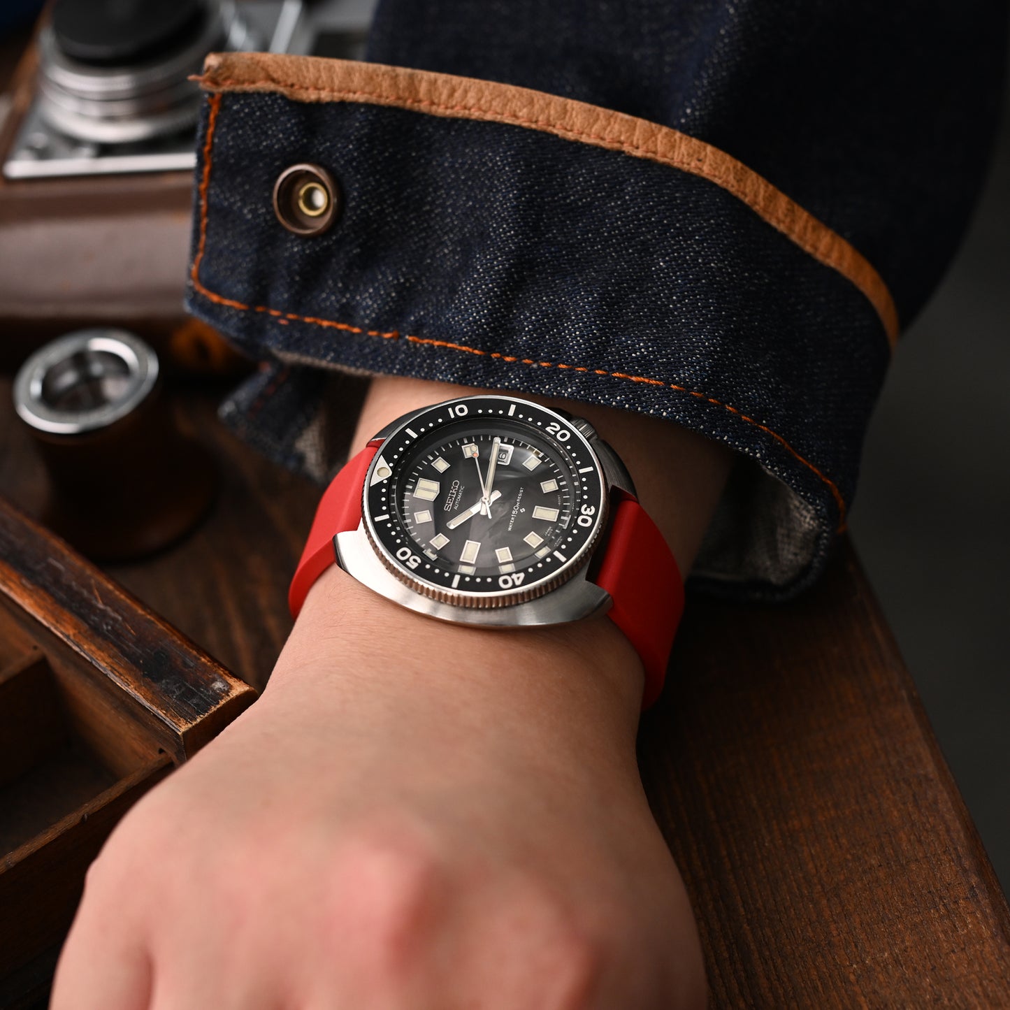 FKM26 Red FKM Rubber Watch Strap