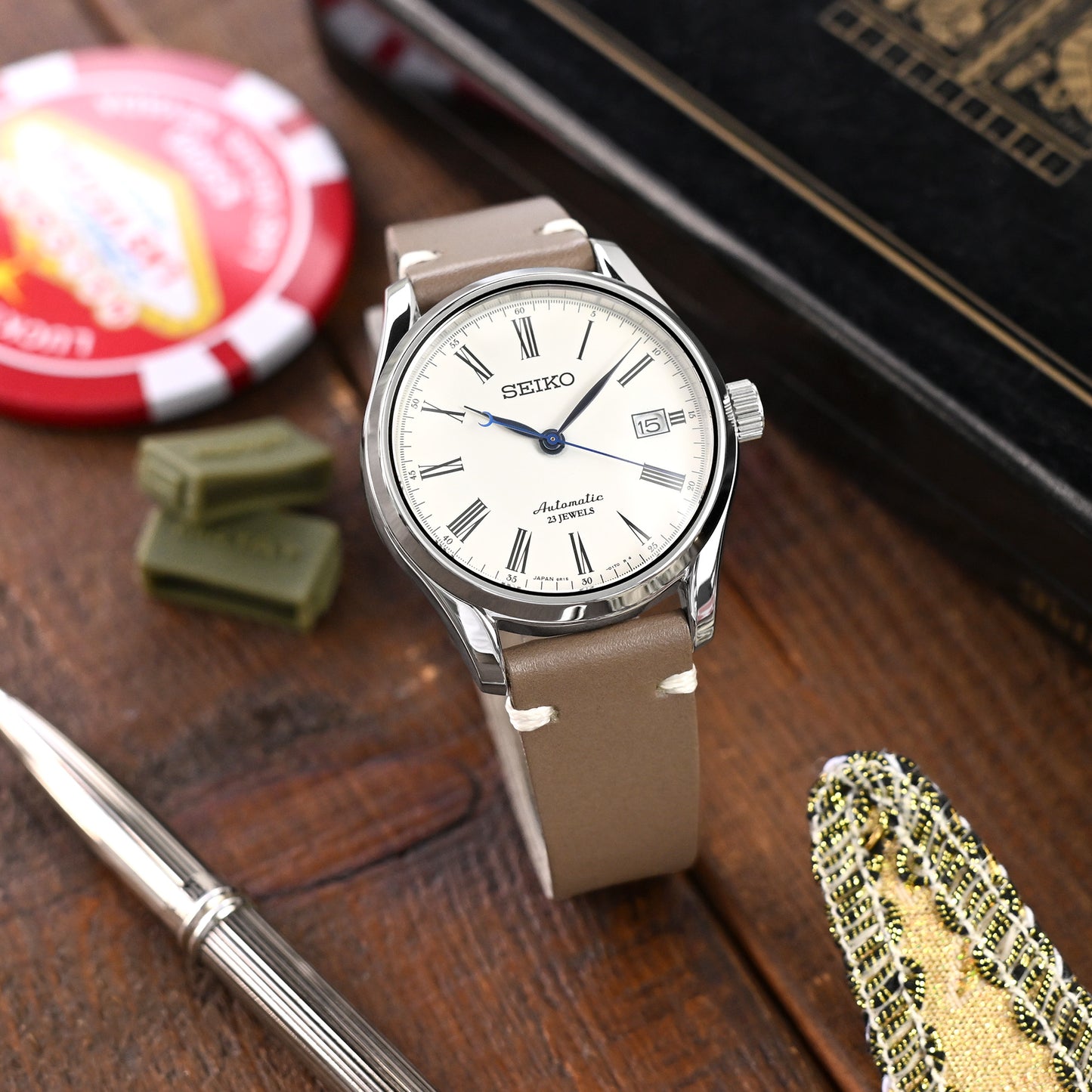 20mm Taupe Quick Release Buttero Italian Leather Watch Strap