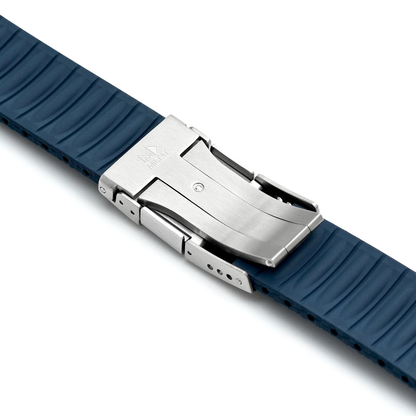 FKM41 Navy Blue Quick Release Titanium Slinea Clasp FKM Rubber Watch Band, 20mm or 22mm