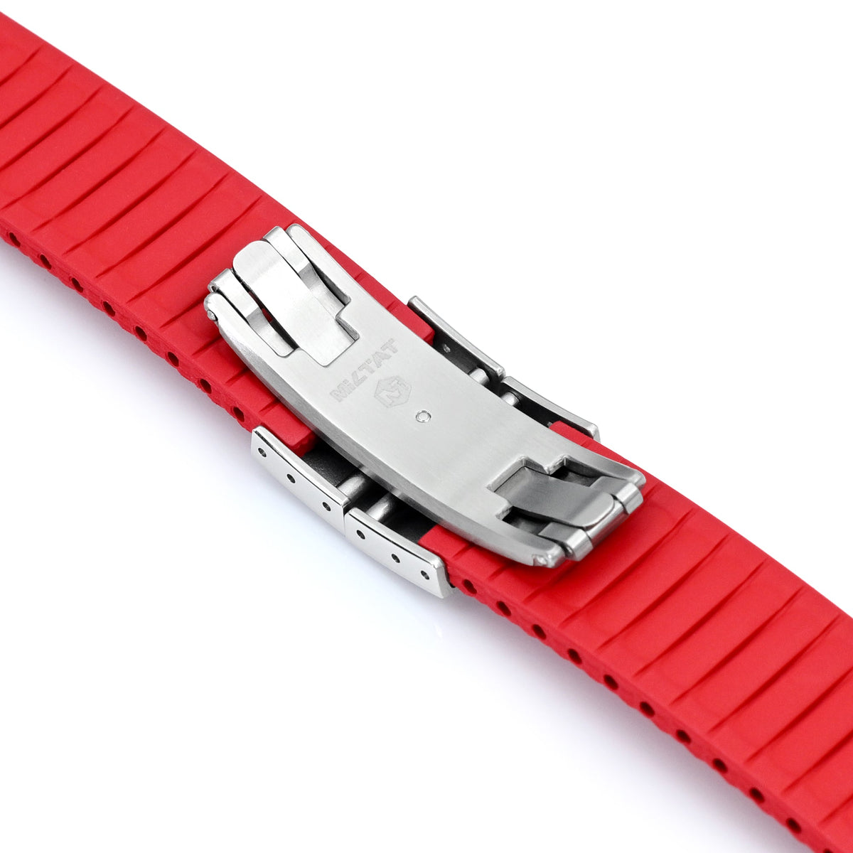FKM42 Red Quick Release Butterfly Deployment FKM Rubber Watch Band, 20mm Strapcode watch bands