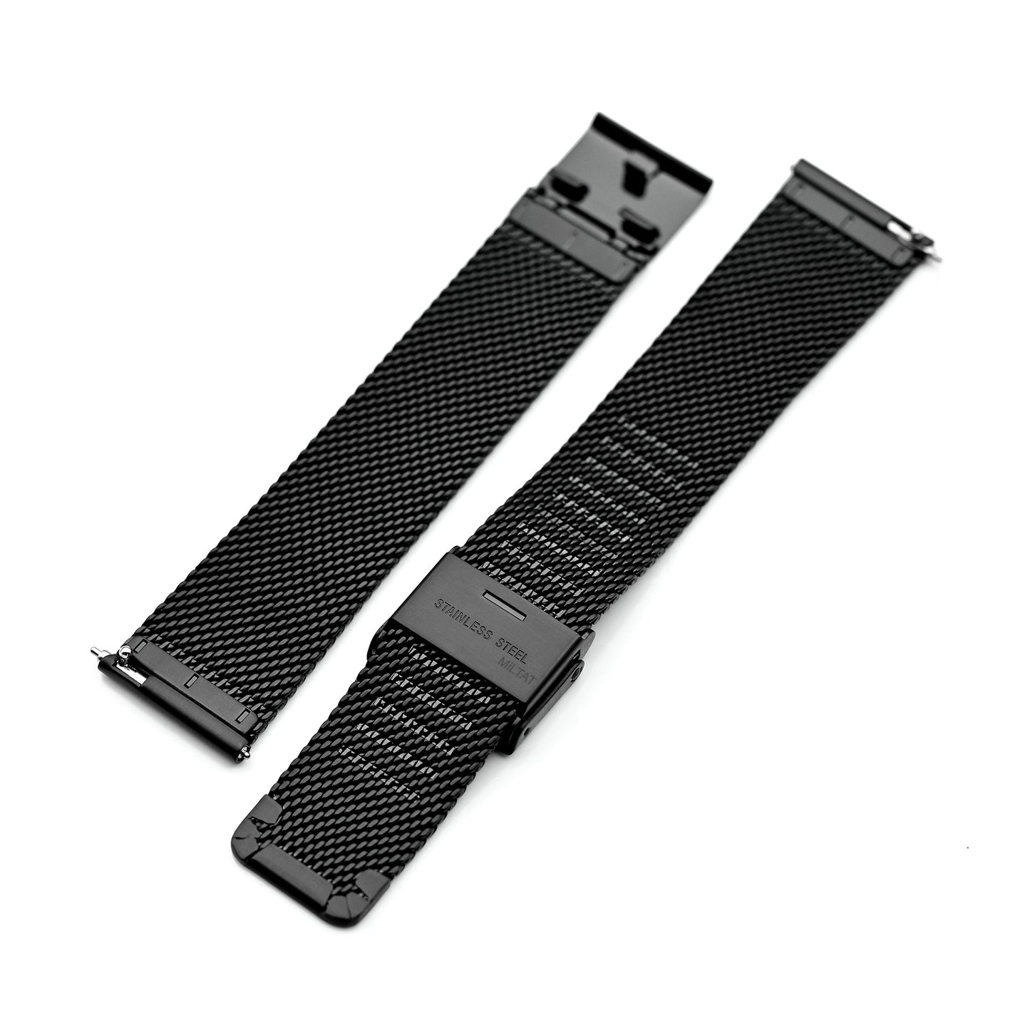 Quick Release Classic Superfine Wire Mesh Band, PVD Black