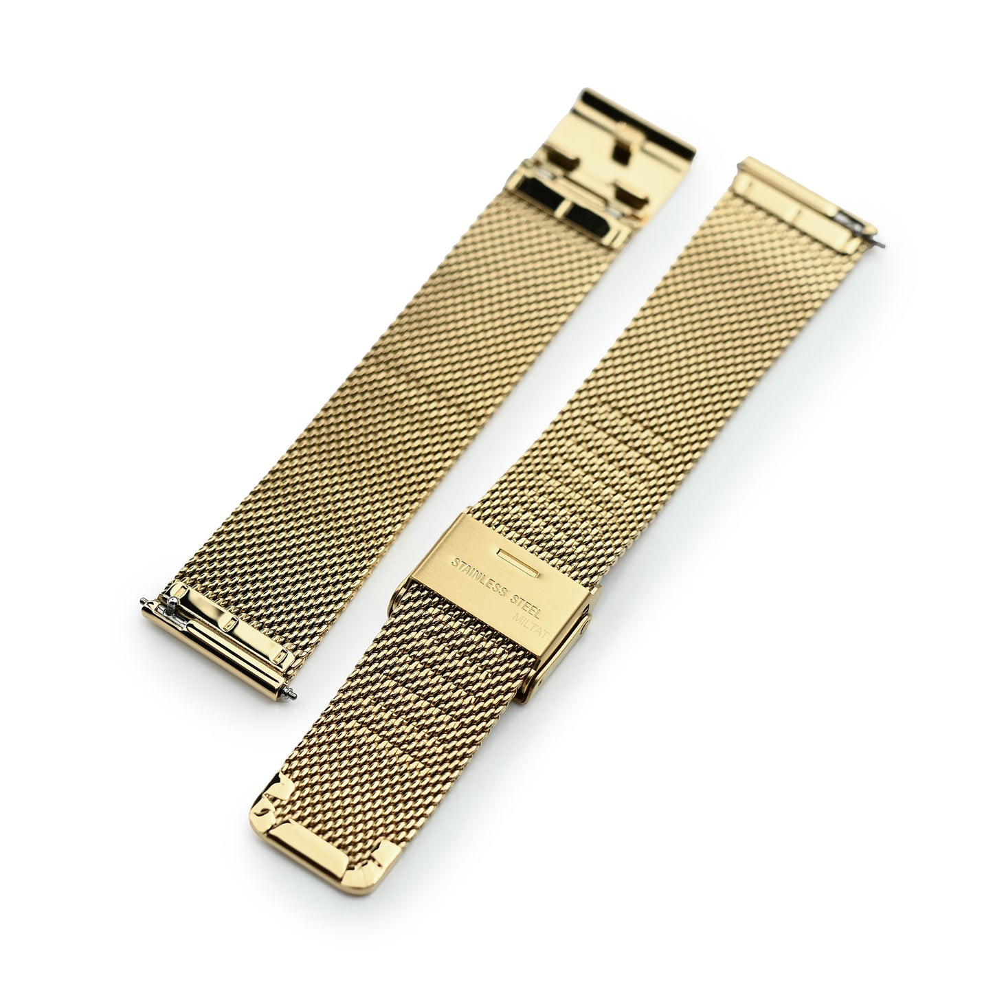 Quick Release Classic Superfine Wire Mesh Band, Full IP Gold