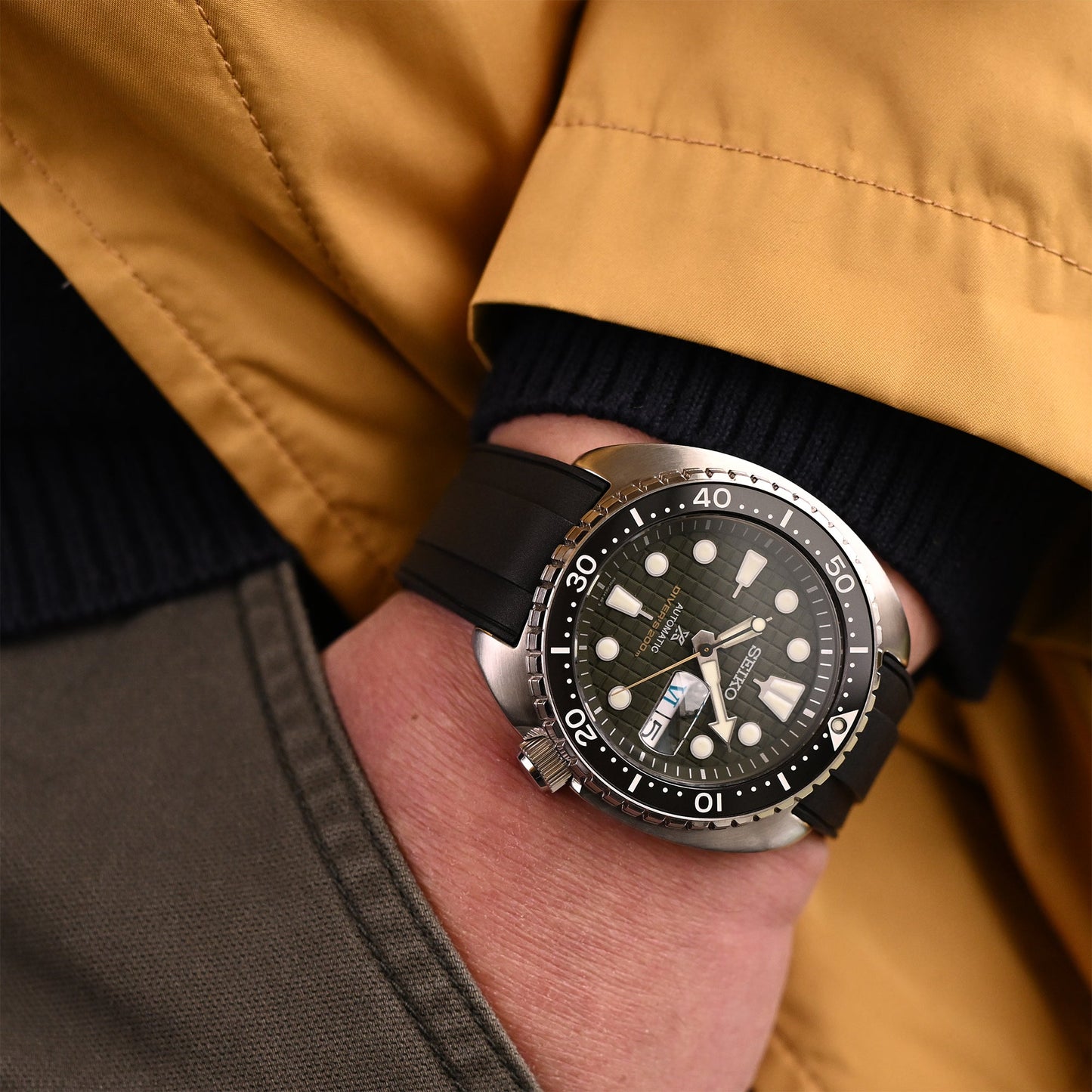 Seiko King Turtle Prospex SRPE05K1 Green Diver Ceramic Insert