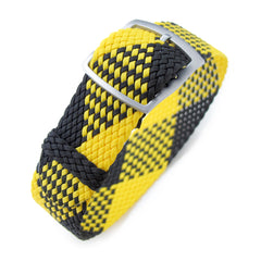 Perlon strap, Black & Yellow, Sandblasted