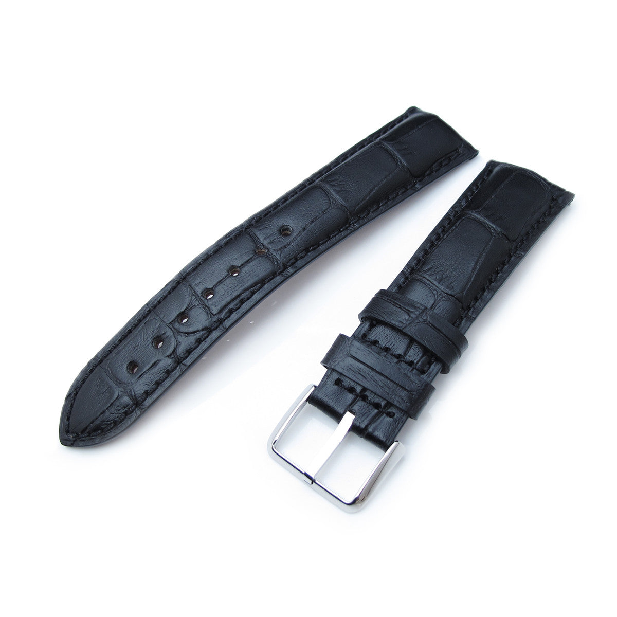 MiLTAT Black CrocoCalf Curved end, Black St.