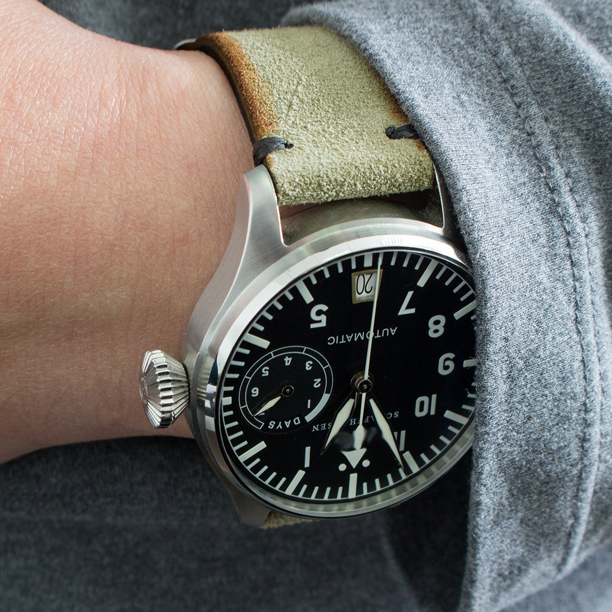 MiLTAT Grey Green Nubuck, Black St. PVD